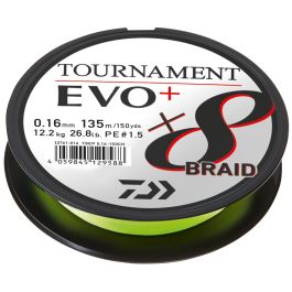 Filo Trecciato Da Pesca Daiwa Tournament 8 Braid Evo Chartreuse 135 M